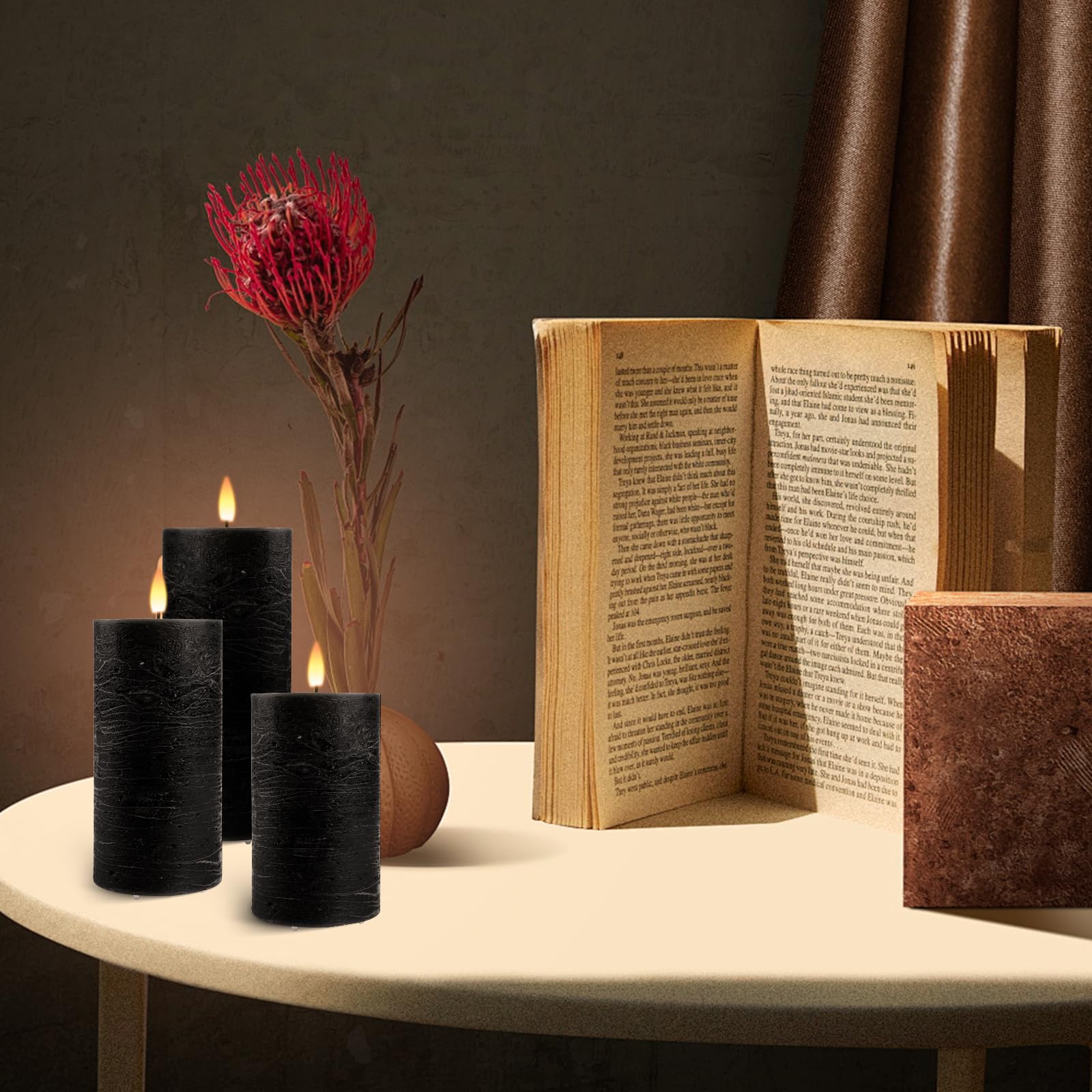 AnnSpa Bougies LED Rechargeables USB - Lot De 3 Avec Télécommande Et Minuterie - Flamme Vacillante Réaliste