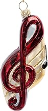 SIKORA Notenschlüssel besondere Weihnachtskugel Glas Christbaumschmuck Deko Figur Weihnachten Anhänger Ornament - Meisterstücke - BS762