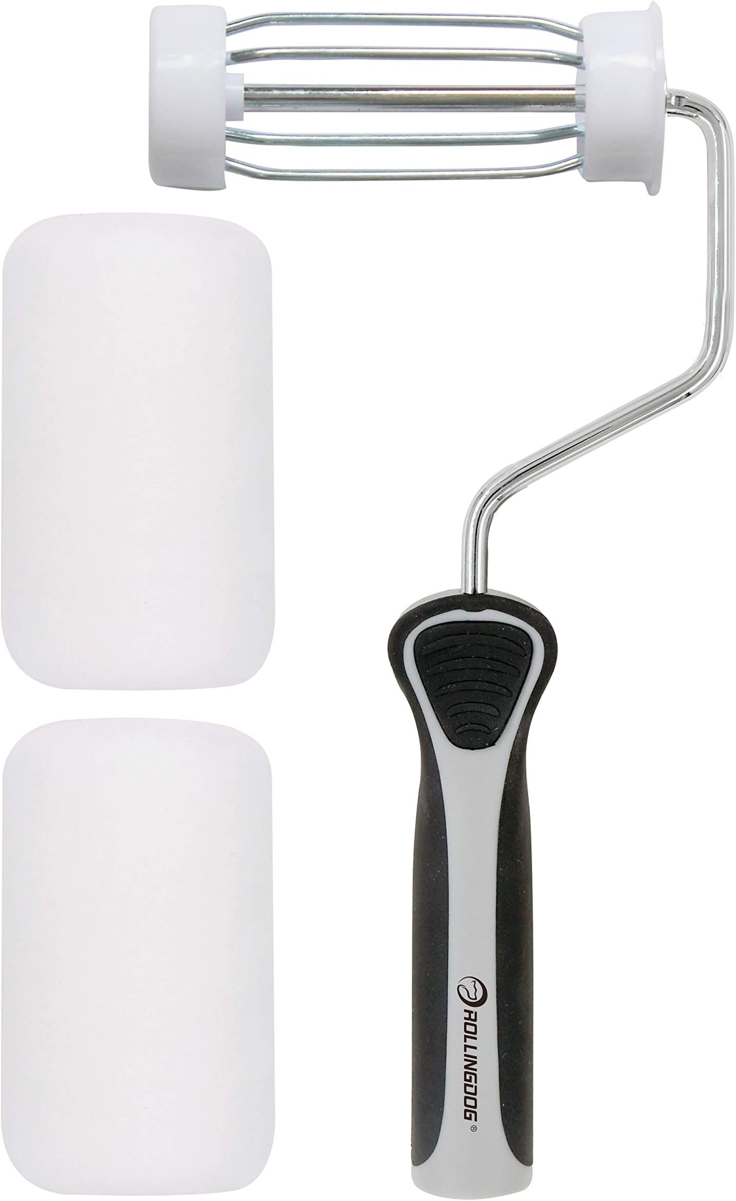 ROLLINGDOG 4 Inch Mini Roller - 3/8" Nap Roller Covers,Small Paint Roller for Wall, Trim, Detail Painting