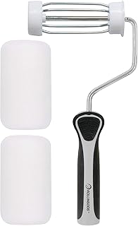 ROLLINGDOG 4 Inch Mini Roller - 3/8" Nap Roller Covers,Small Paint Roller for Wall, Trim, Detail Painting