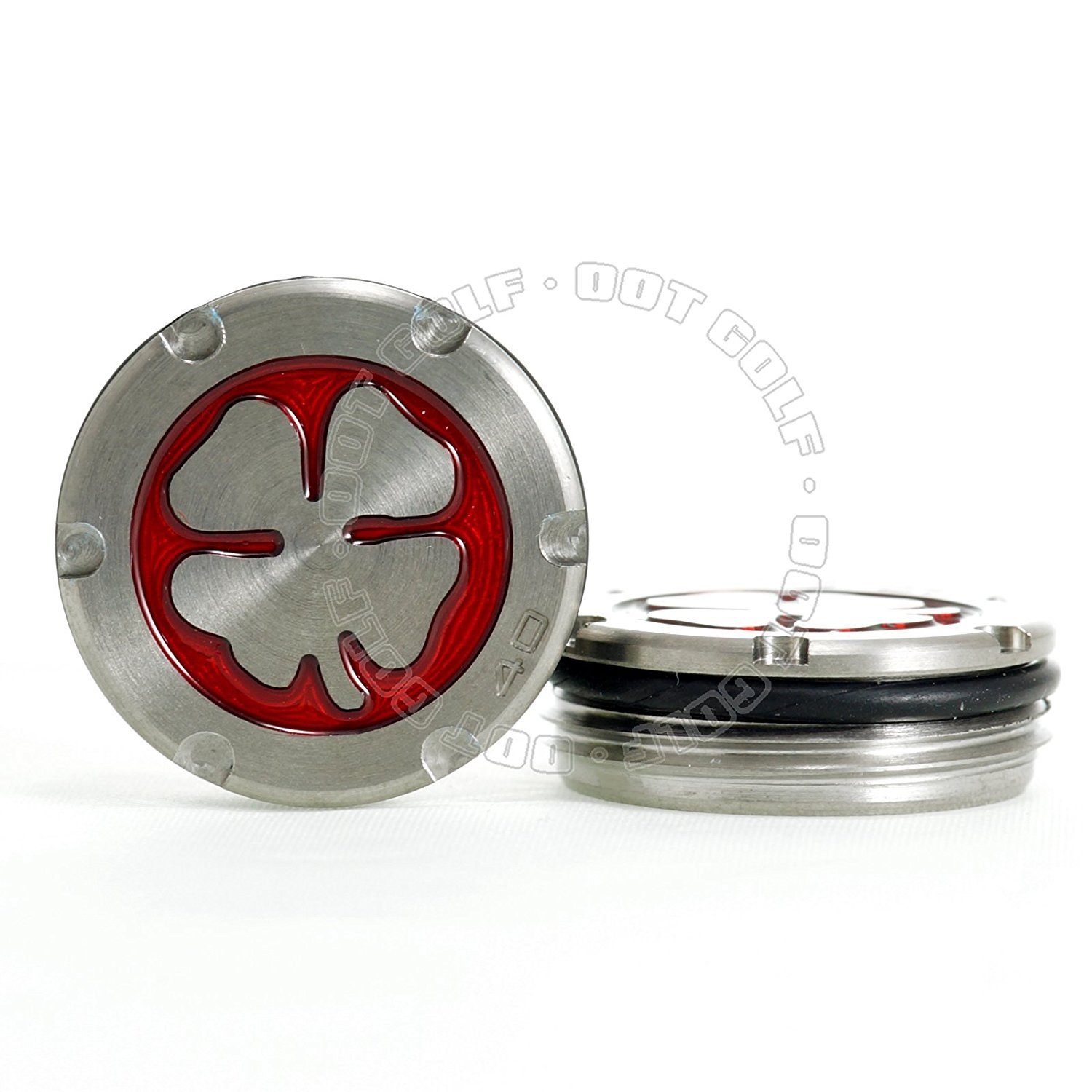 19th Hole Custom Shop 2 of Deluxe Tour Style Weights for Scotty Cameron Putters, Lucky Clover, Red (20)