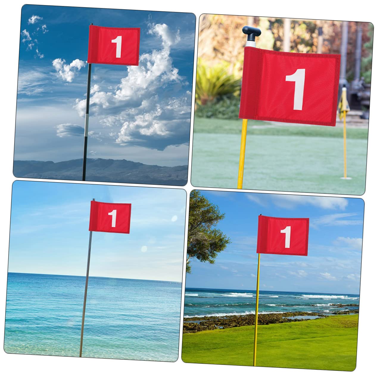 Toddmomy Numbered Golfing Training Flags 2pcs Portable Golfs Flags Durable Nylon for Outdoor Practice