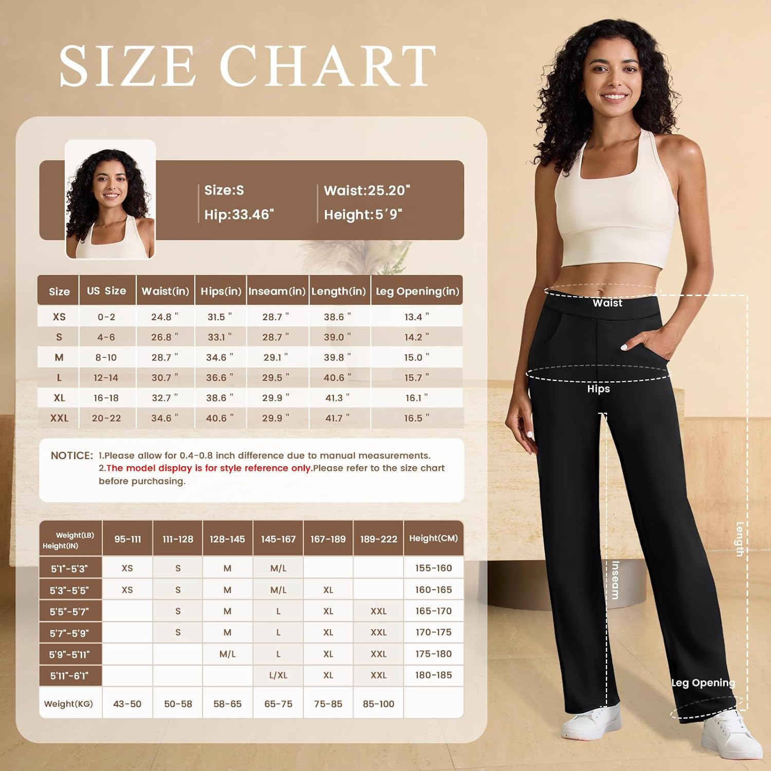 keriffe Women's Stretchy Yoga Dress Pants High Waisted Straight Leg Casual Work Business Office Slacks 4 Pockets - Image 5