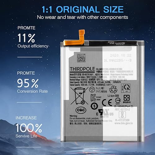 Miniatura 3 de Batería de repuesto para Samsung Galaxy S20 FE 5G/A52 4G/A52 5G EB-BG781ABY, para Samsung G781/A526/A525 4500 mAh batería de capacidad estándar