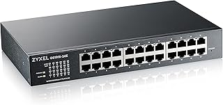 ZYXEL 24-Port Gigabit Ethernet Smart Switch (GS1915-24E) - Managed, Small Form Factor, Limited Lifetime Protection