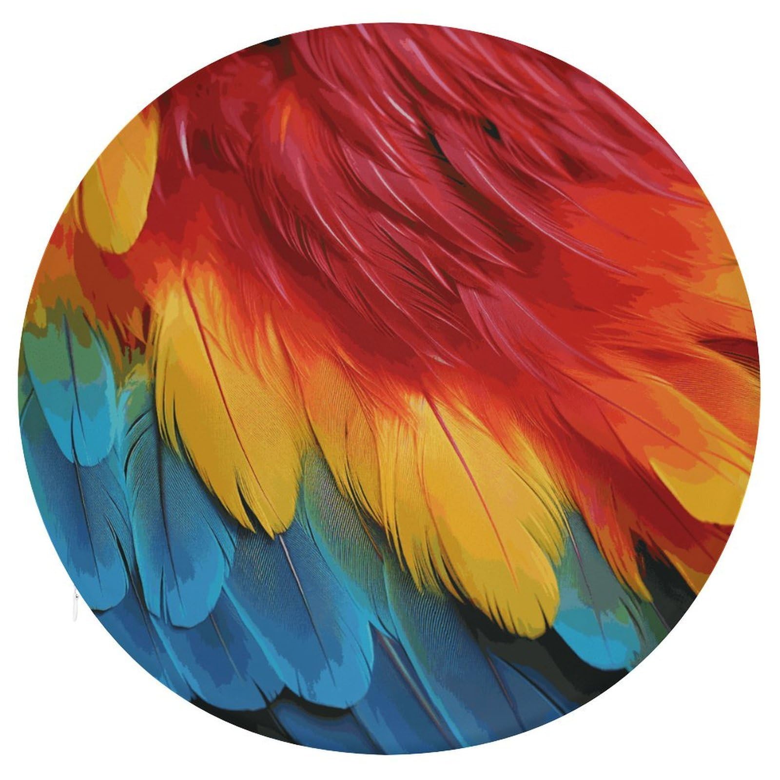 FekiLoot Fantastic Parrot Feather Seat Cushion Comfort Memory Foam Seat Cushion Chair Pad Soft Round Stool Cushion Chair Cushion Removable Washable Cover for Home Office Outdoor Bistro 15.35 Inch