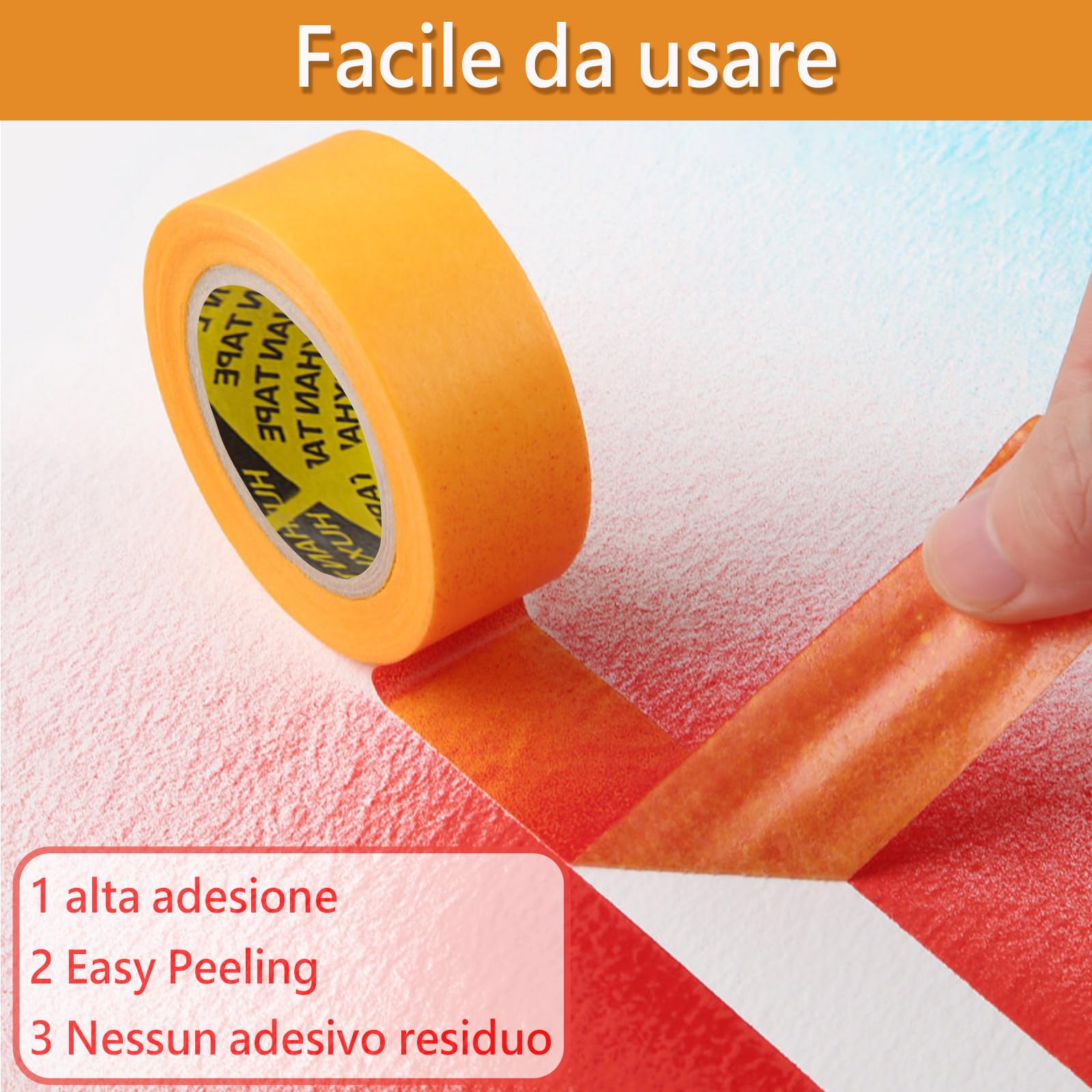 4 Rotoli Nastro per Mascheratura Adesivo in Carta per Pittura 30mm x 50m Facile da Rimuovere Senza Residui per Decorazioni,Finiture Muro,Fai da Te e Ristrutturazioni Interne Esterne