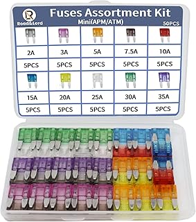 50pcs Mini Blade Fuses Assortment Kit – ATM APM Mini Blade Fuses Mini car Fuses(2A/3A/5A/7.5A/10A/15A/20A/25A/30A/35A) for Car Boat Truck SUV Automotive Replacement Fuses