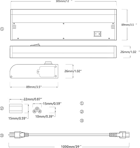 Miniatura 3 de Luces LED inteligentes para debajo del gabinete, cableadas o enchufables, color blanco y ambiente de color regulables con control remoto, funciona