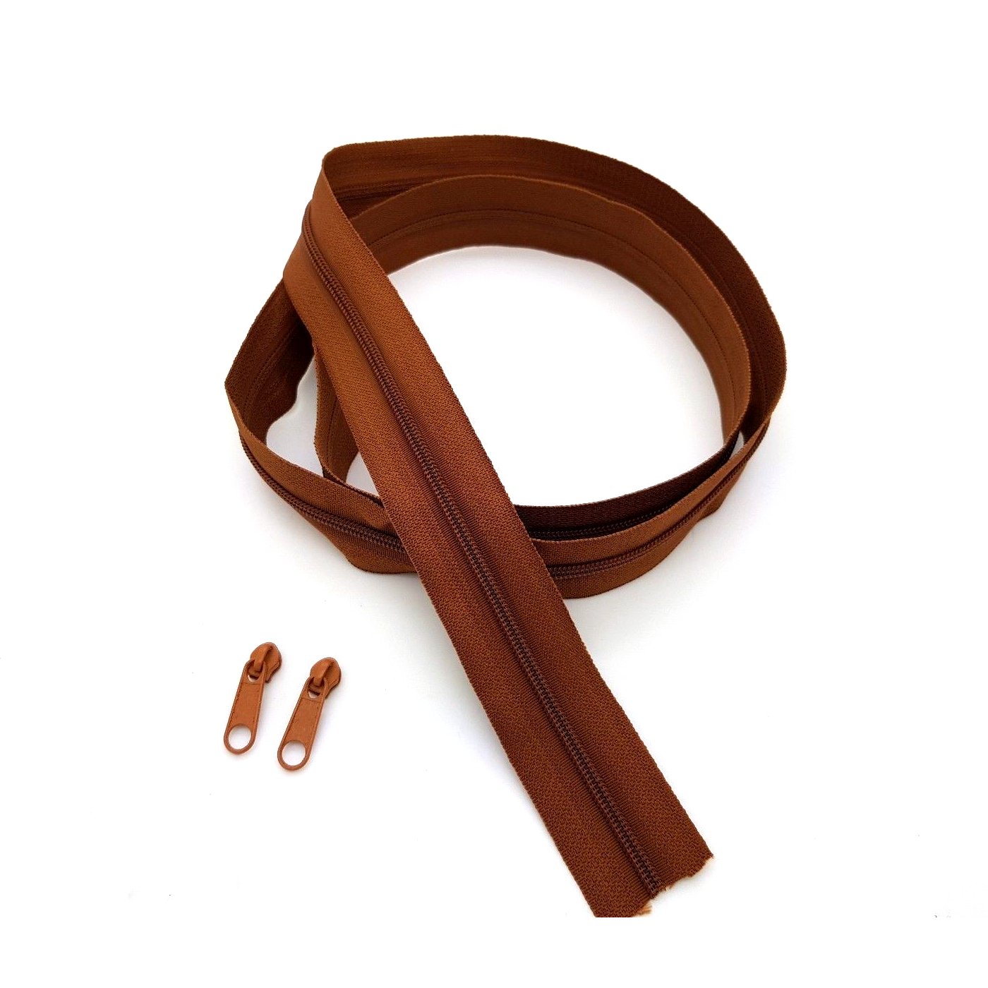 SolaDirect Zipper Tape Size #5 Nylon Coil Spiral Continuous Zip Zipper + 2 Sliders per 1 Metre for Clothes Jacket Coat Backpack DIY Crafts (Brown 290, 10 Metres + 20 Sliders)