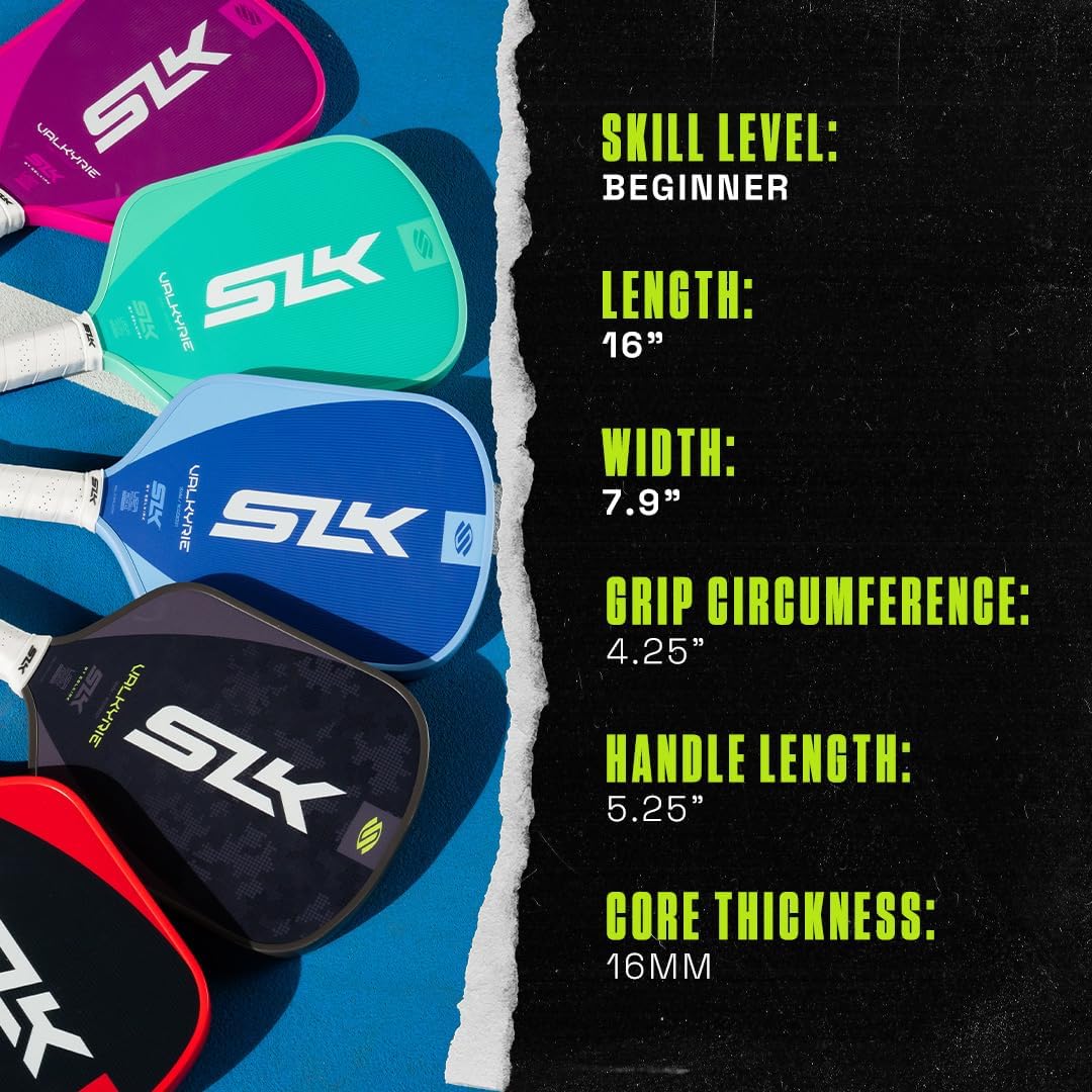 Selkirk Sport SLK Valkyrie Pickleball Paddle | Widebody Beginner Pickleball Paddles with X5 16mm Polymer Core & Fiberflex Fiberglass Face | Large Sweet Spot for Power & Control | All-Court Performance