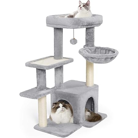 Amazon Com Catromance Cat Tree 35 4 Multi Level Cat Tower With Scratching Board Cat Tree For Indoor Cats With Sisal Covered Posts Top Perch Basket And Cat Condo Cat Play House For Indoor Cats