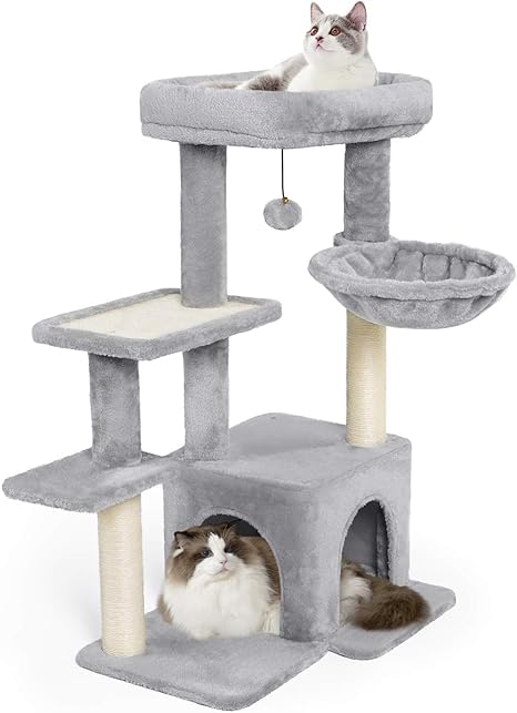 Amazon Com Catromance Cat Tree 35 4 Multi Level Cat Tower With Scratching Board Cat Tree For Indoor Cats With Sisal Covered Posts Top Perch Basket And Cat Condo Cat Play House For Indoor Cats