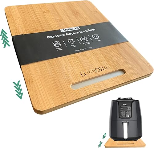 Deslizador de electrodomésticos de bambú, bandeja deslizante para cafetera, bandeja rodante para encimera de cocina, bandeja deslizante para