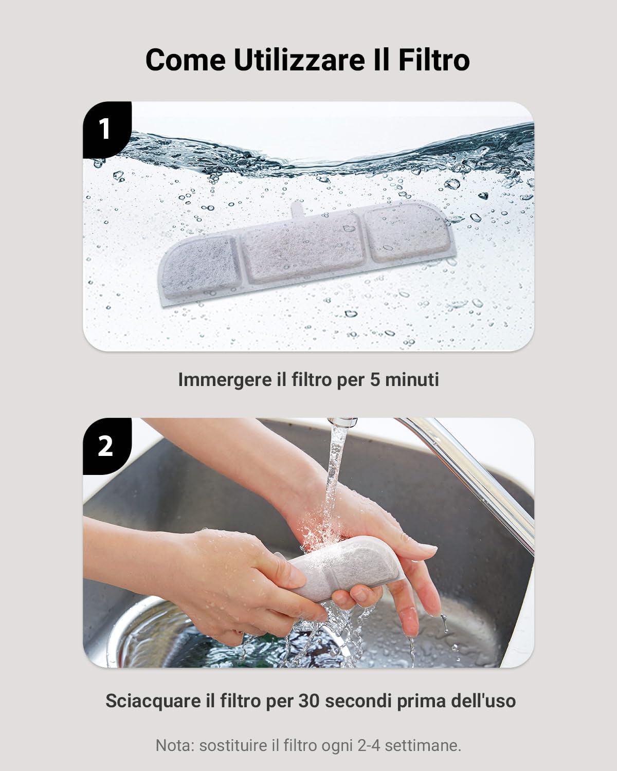 DownyPaws Filtri Fontanella per Gatti, 6 Pezzi Filtro per Fontana per Gatti, Filtrazione Quadripla, Adatto per DPWFP6