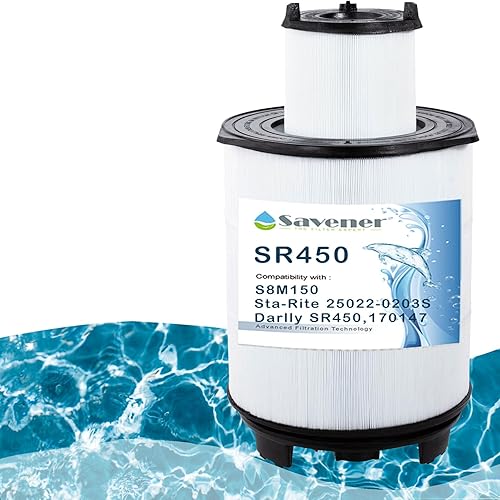S8M150 System 3 Cartucho interior y exterior, compatible con Sta-Rite System 3 S8M150-KIT, 170147, 25022-0203s-25021-0202s, SR450 Cartucho de filtro