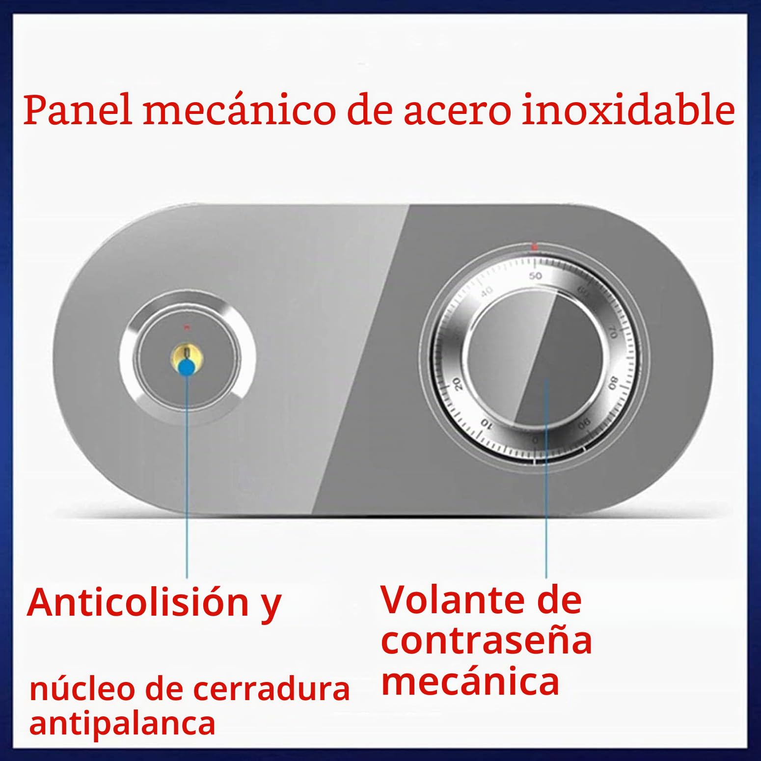 SURTA Caja fuerte de alta seguridad de acero de aleación con cerradura mecánica de combinación resistente al fuego y al agua, 45 x 38 x 33 cm, doble protección con llave, para oficina y hogar