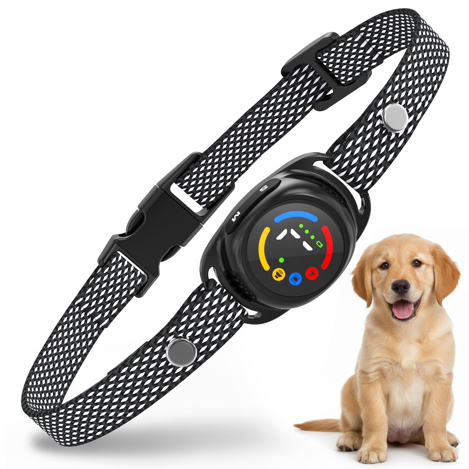 Collare Anti Abbaiare Cane,Collare Antiabbaio per Cani 3 modalità suono/vibrazione/combinato,Impermeabile IP67,5 sensibilità,Rilevamento di abbaiare intelligente regolabile per piccolo