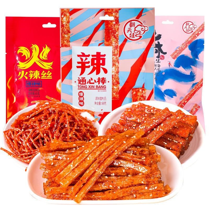 Miniatura 9 de Spicy Strip - Pequeño gluten de Latiao, nostalgia de Latiao, sabor picante dulce, vegano, instantáneo clásico picante sabor picante chino