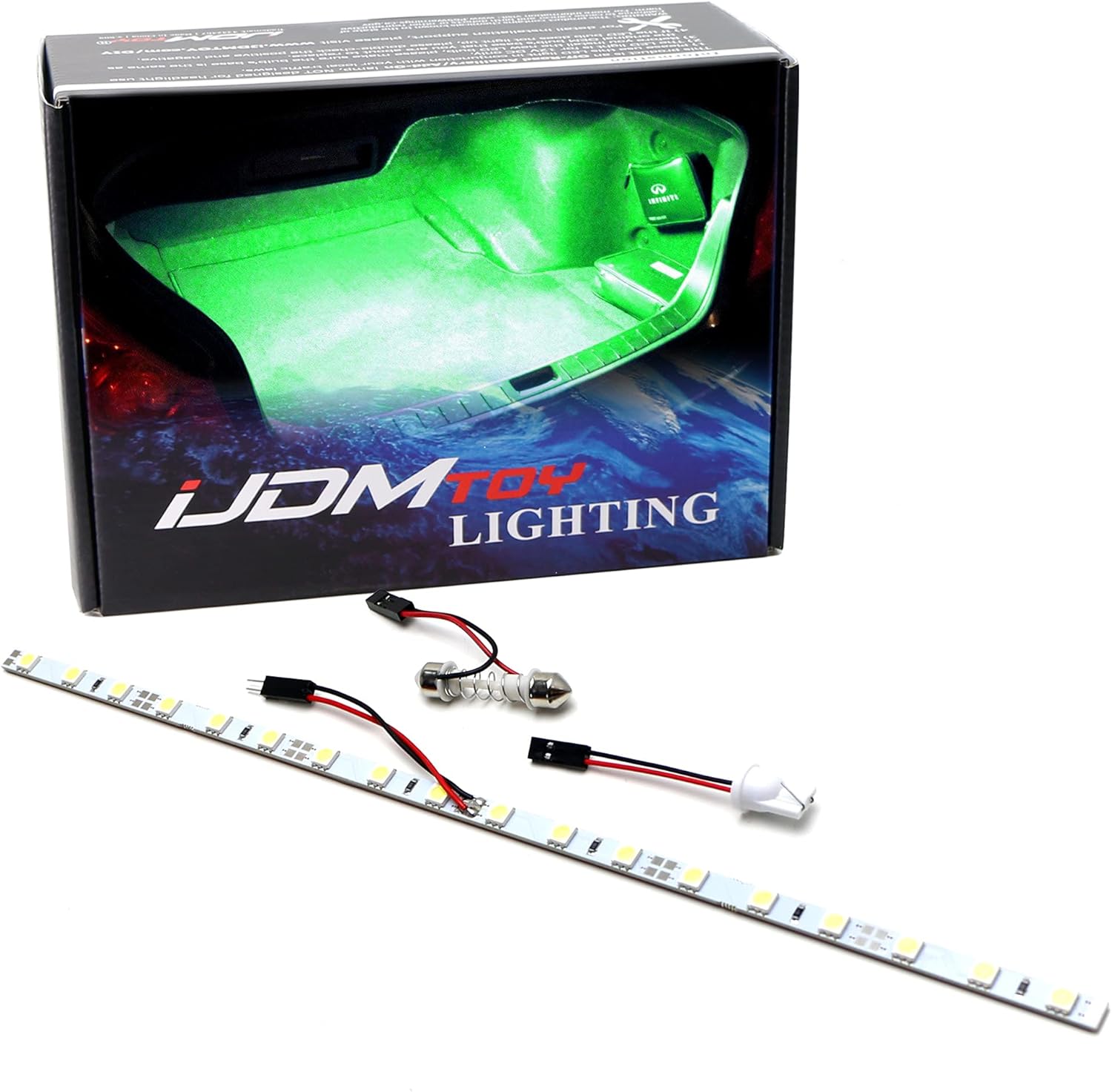 Amazon Com Ijdmtoy 1 18 Smd 5050 Led Strip Light Compatible With Car Trunk Cargo Area Or Interior Illumination Emerald Green Automotive