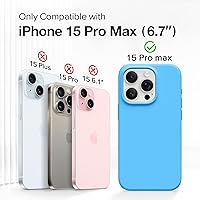 Vista 1458 de GONEZ Funda de silicona para iPhone 15 Pro Max, compatible con Magsafe, protector de cámara + protector de pantalla, forro de microfibra suave Negro