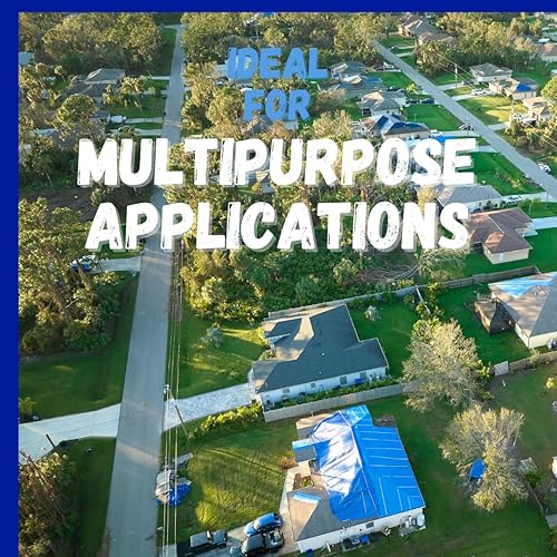 Miniatura 6 de Cubierta de lona de polietileno azul de 5 x 7 pies  5 mil de grosor  Lona 100% impermeable, resistente a los rayos UV, a prueba de rasgaduras y