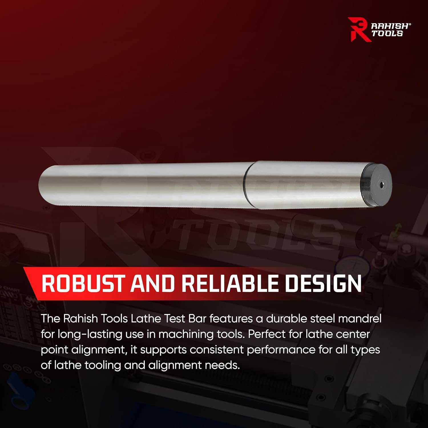 4MT Parallel Lathe Alignment Test Bar with High Precision Bar Alloy Steel EN31 Mandrel - Tailstock Re-Alignment Tool with 1 Micron Accuracy & Morse Taper with Max Run-Out of 0.0001"