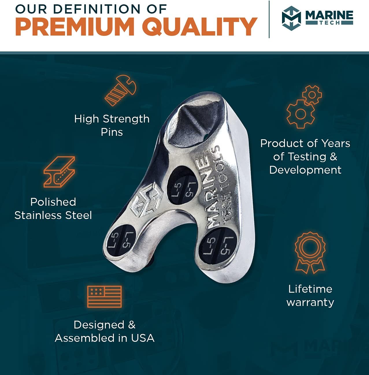 Marine Tech Tools Uflex Steering Cylinder Wrench (AMT0009 with L5 Pins) - Trim and tilt caps fit on Uflex Steering Cylinders