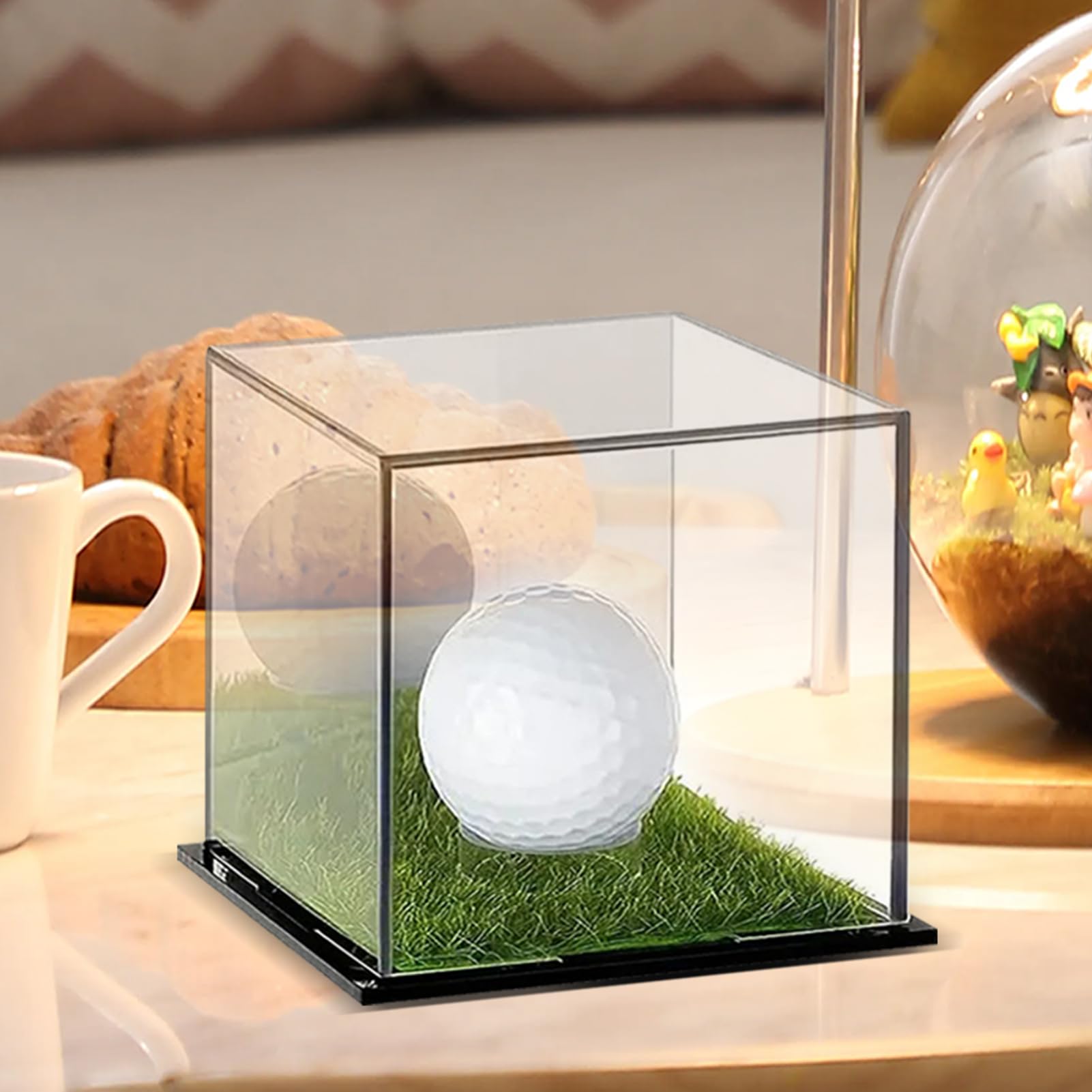 Support de balle de golf transparent, affichage transparent de balle de golf,2X Cube de balle de golf simple en acrylique | Boîte de rangement, protection contre la poussière, boîte d'affichage pour b