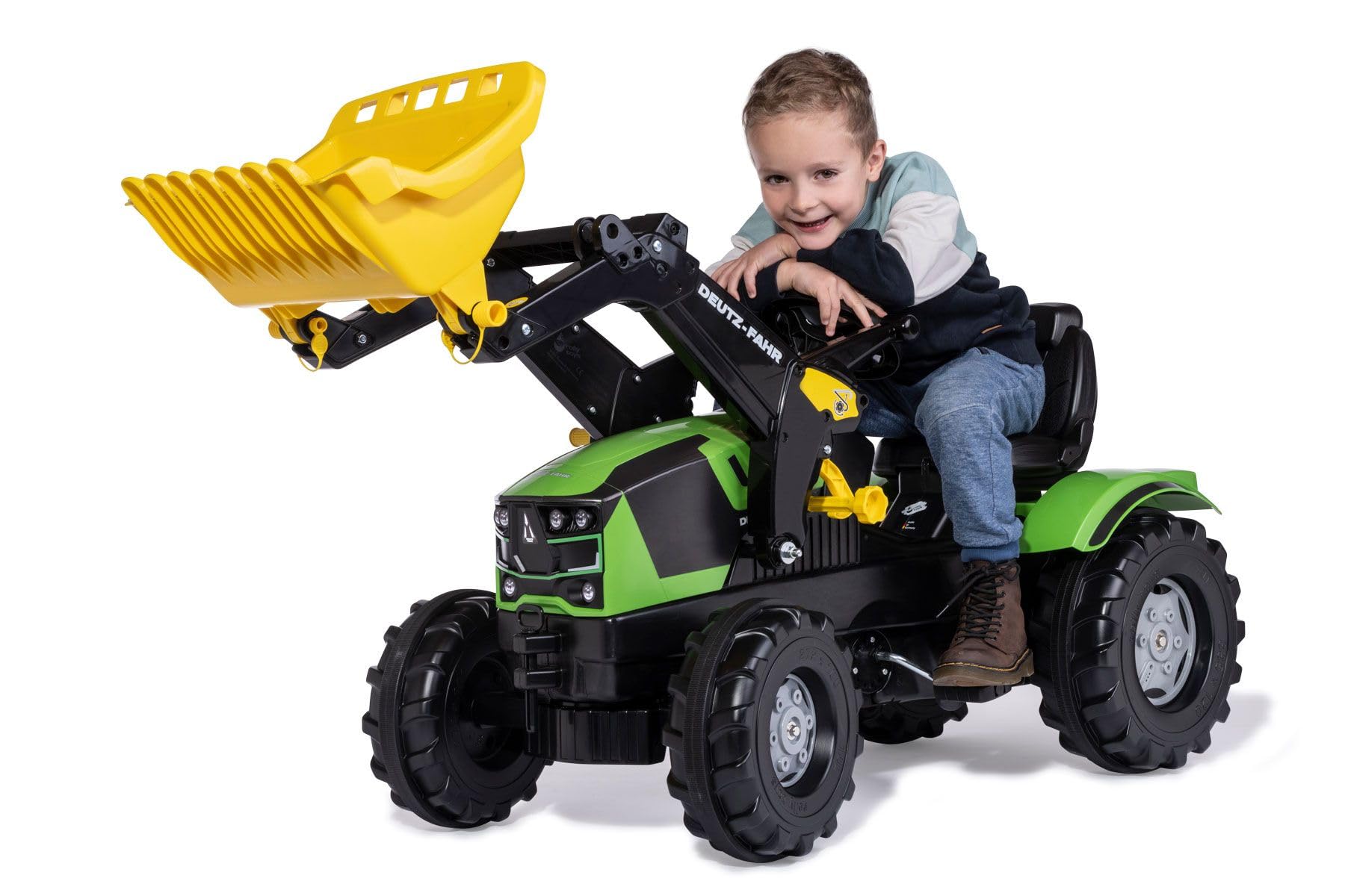 Rolly Toys rollyFarmtrac DEUTZ-FAHR (Trettraktor für Kinder, von 3 bis 8 Jahren, verstellbarer Sitz, Spielfahrzeug) 611201