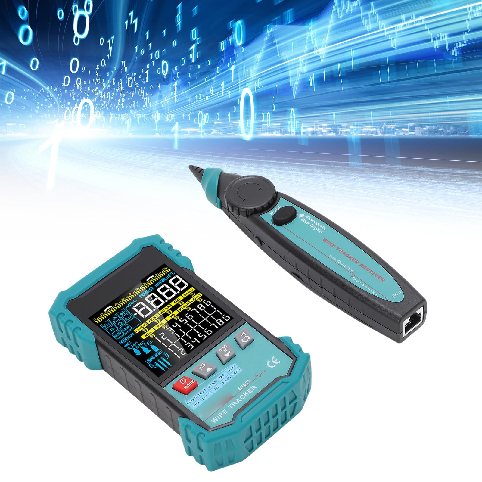 Fafeicy RJ45 RJ11-Kabeltester, Ethernet-Kabeltester, Multifunktionales LAN-Netzwerk, CAT5, CAT6 mit POE, NCV-Test, Digitales Kabelscannen für Netzwerkinstallateure, IT-Experten