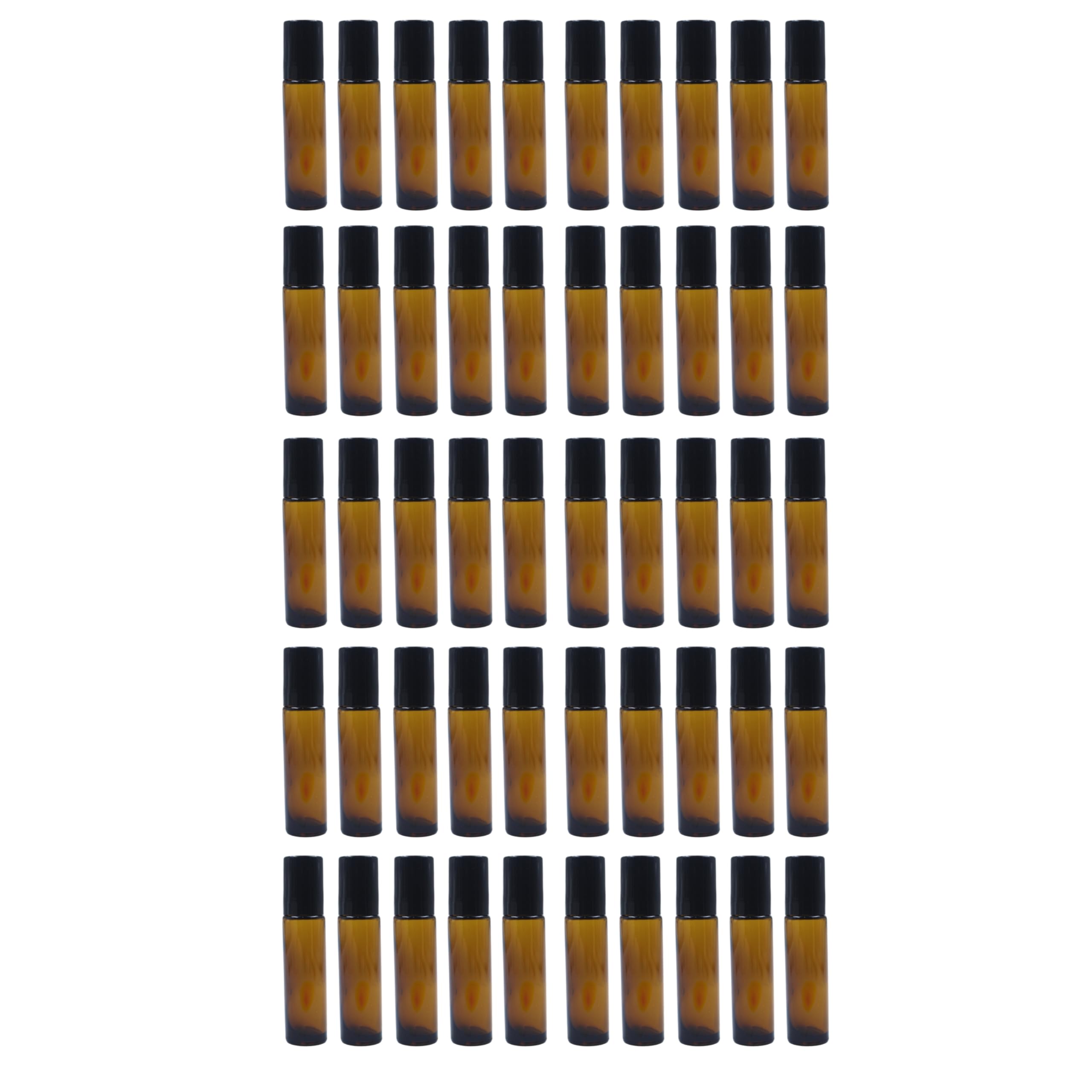 Glass Roll-on Bottles, Empty Refillable Roller for Essential Oil, Lip Balms, Gels, Liquids, Perfumes & Fragrances | Leak Proof, Reusable & Travel-Friendly - 10 ml (Amber, Pack of 50)-image-3
