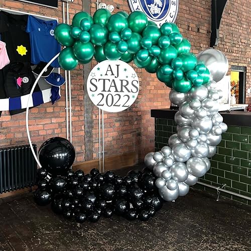 Miniatura 5 de Kelfara Globos verdes metálicos, 60 globos de látex de 12 pulgadas de color verde metálico y confeti a granel para fiestas de cumpleaños, despedidas