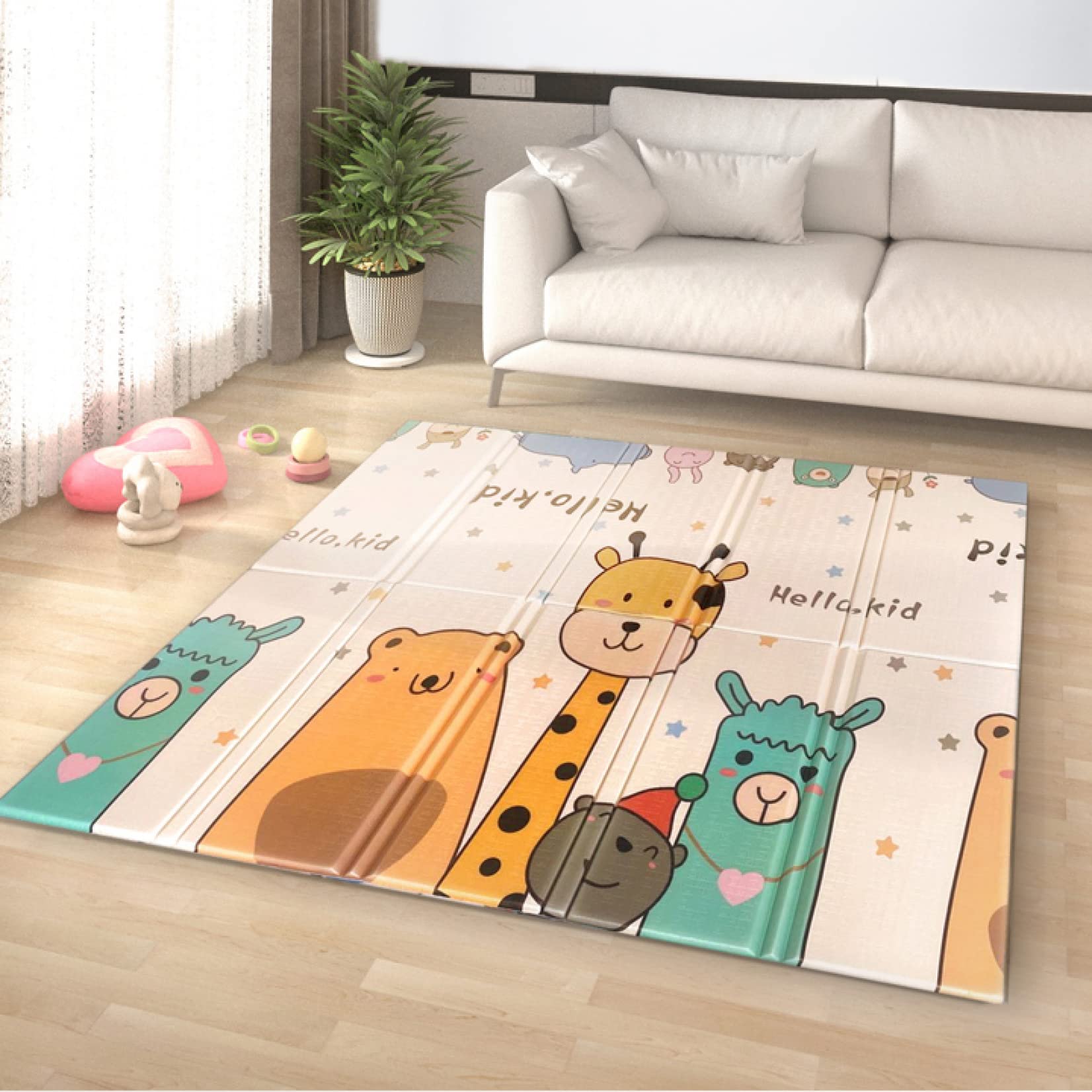 Amazon.co.jp: ベビーマット 200*180*2cm 折り畳み式 キッズ用プレイ