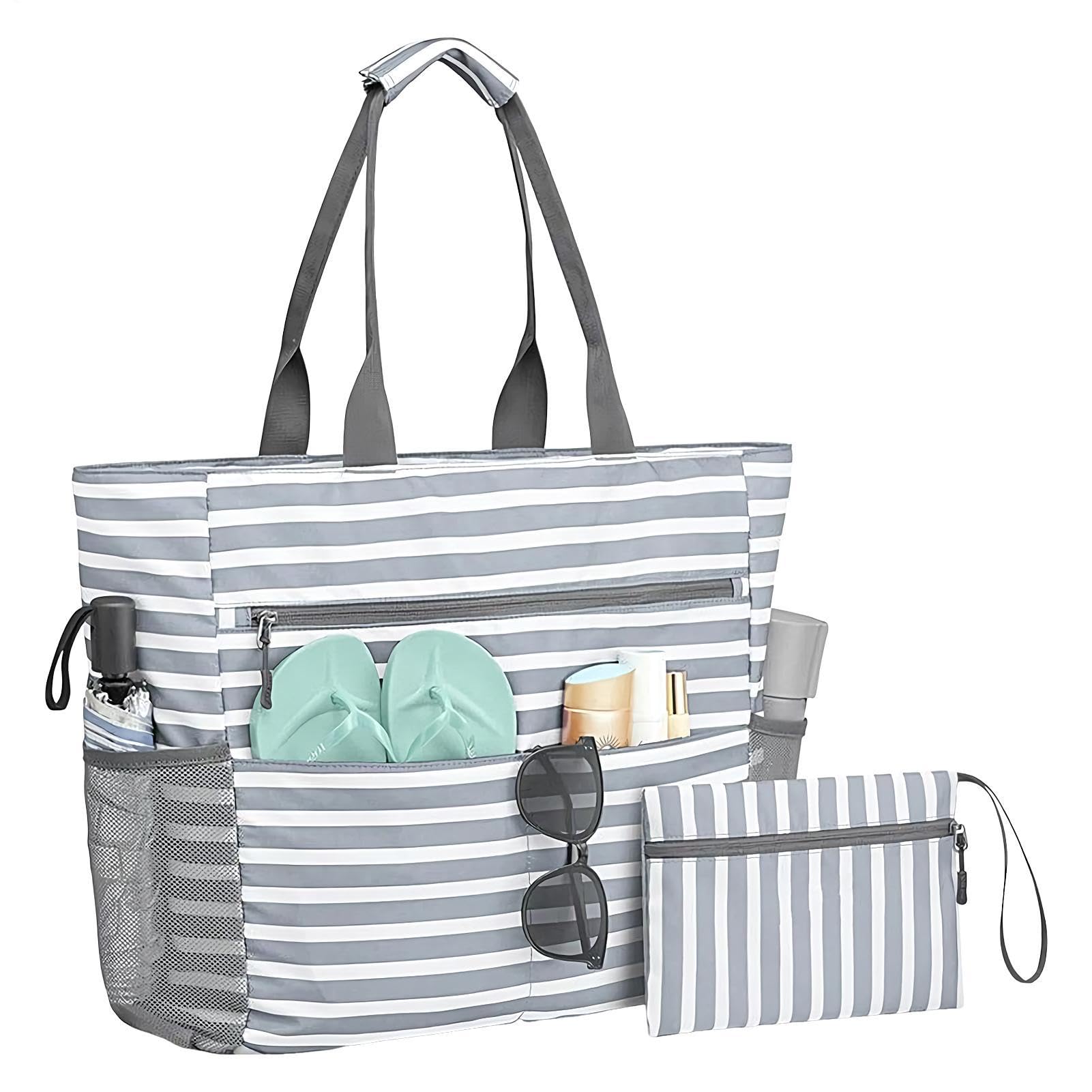Borsa da spiaggia impermeabile, grande capacità, per donne, viaggi, resort, vacanze, resort, vacanze, attività all'aperto, vacanze, resort, crociera, nuoto, palestra, campeggio