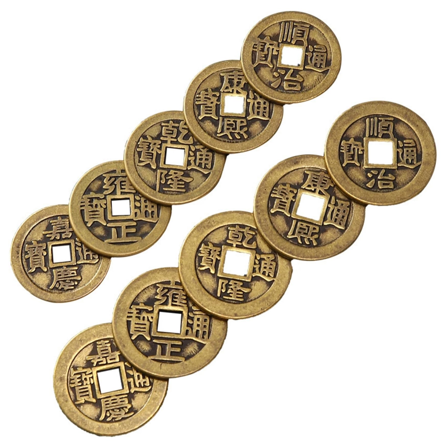 Wedhapy Coffee Chinese Lucky Coin 10Pcs Chinese Coin, Ancient Style Copper Feng Shui Lucky For Prosperity Protection Good Fortune Wealth And Successes