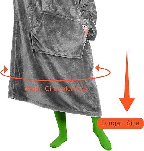Miniatura 4 de 45 Wearable Blanket Hoodie Oversized Lengthened Giant Fleece Comfy Sherpa Sweatshirt Blanket For Men, Women