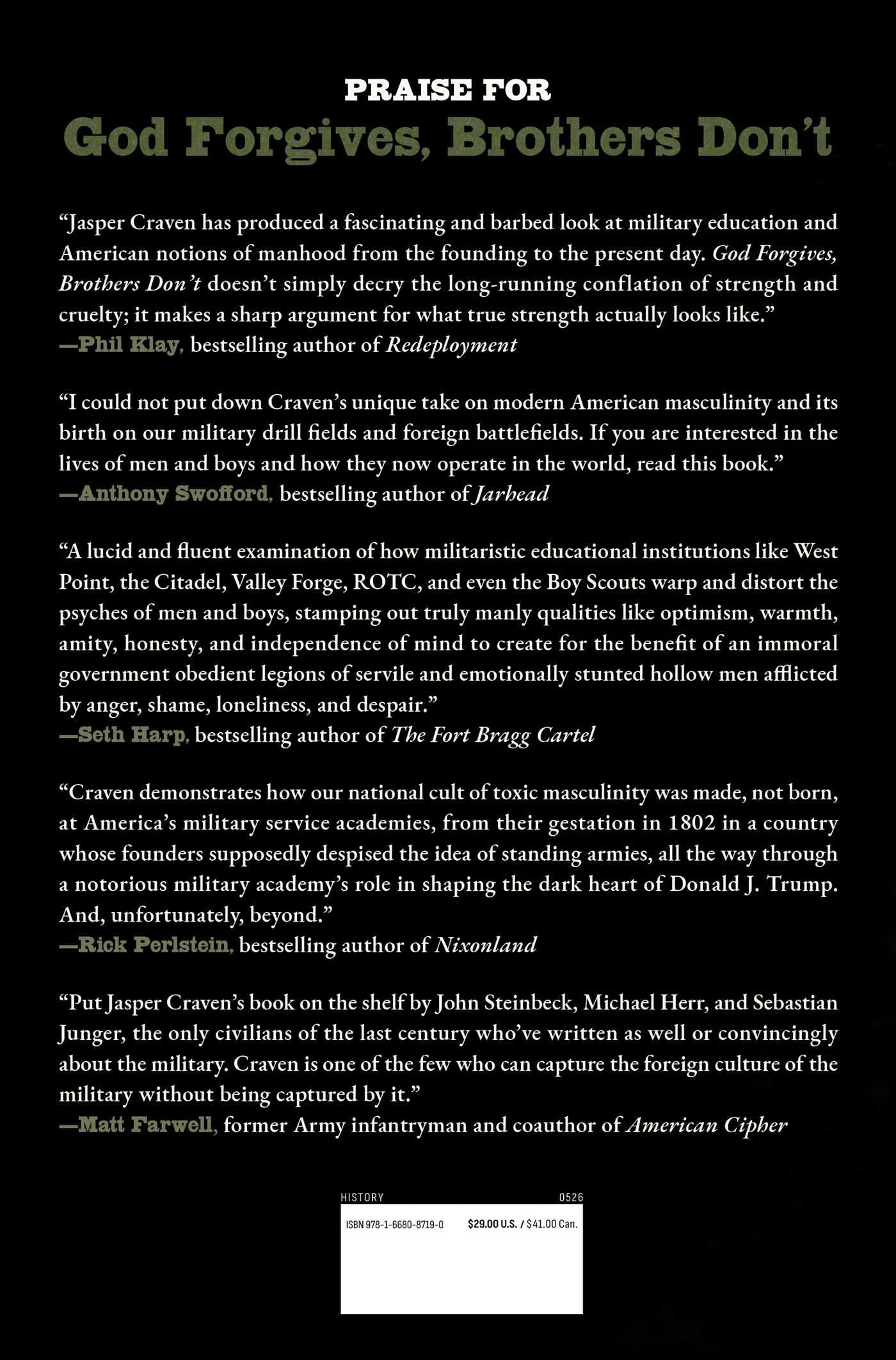 God Forgives, Brothers Don't: The Long March of Military Education and the Making of American Manhood