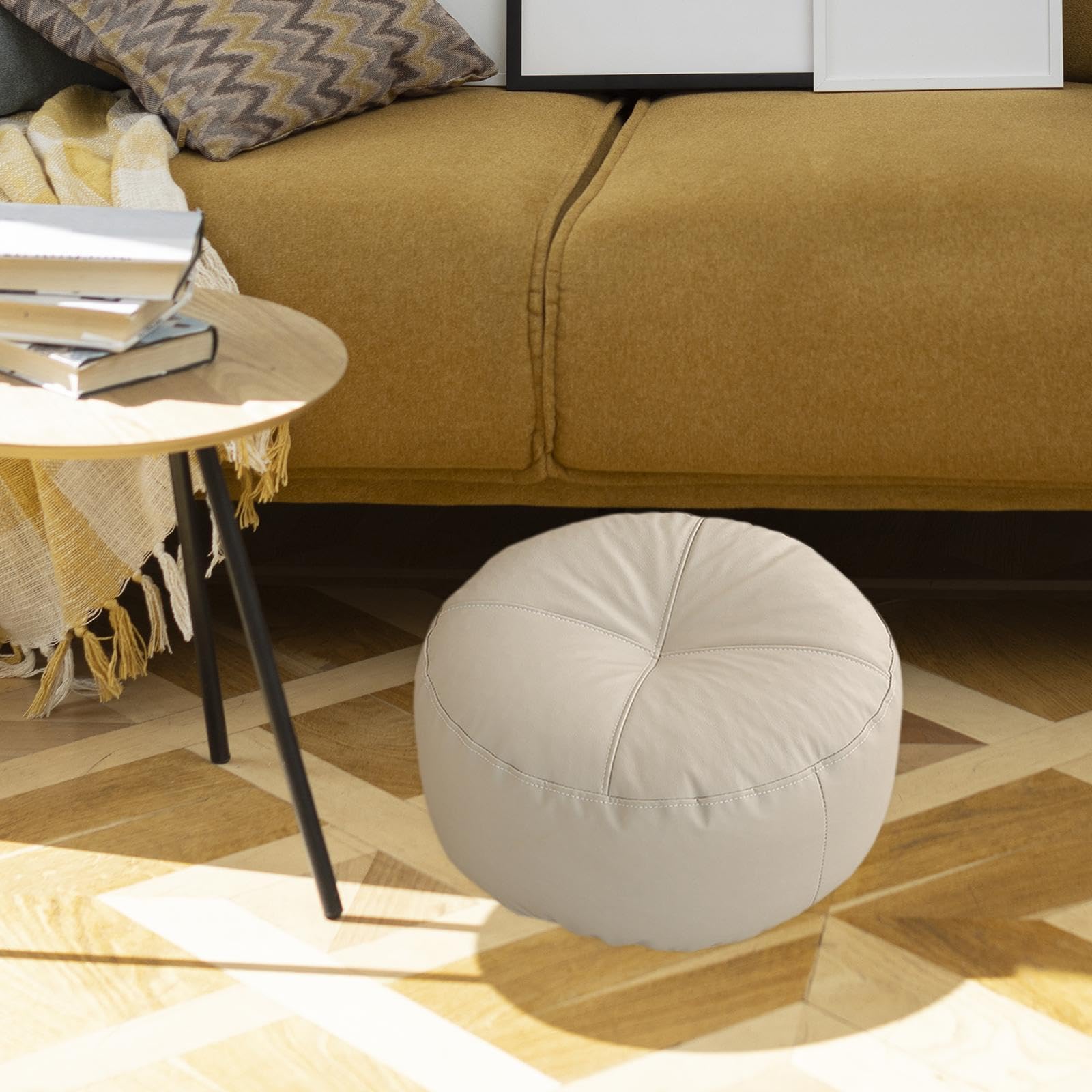 poduszki na krzesła, Poduszka podłogowa Poduszki tatami Okrągła dekoracyjna poduszka Futon, na zewnątrz, patio do wewnątrz, krzesło domowego biura(Light Grey)