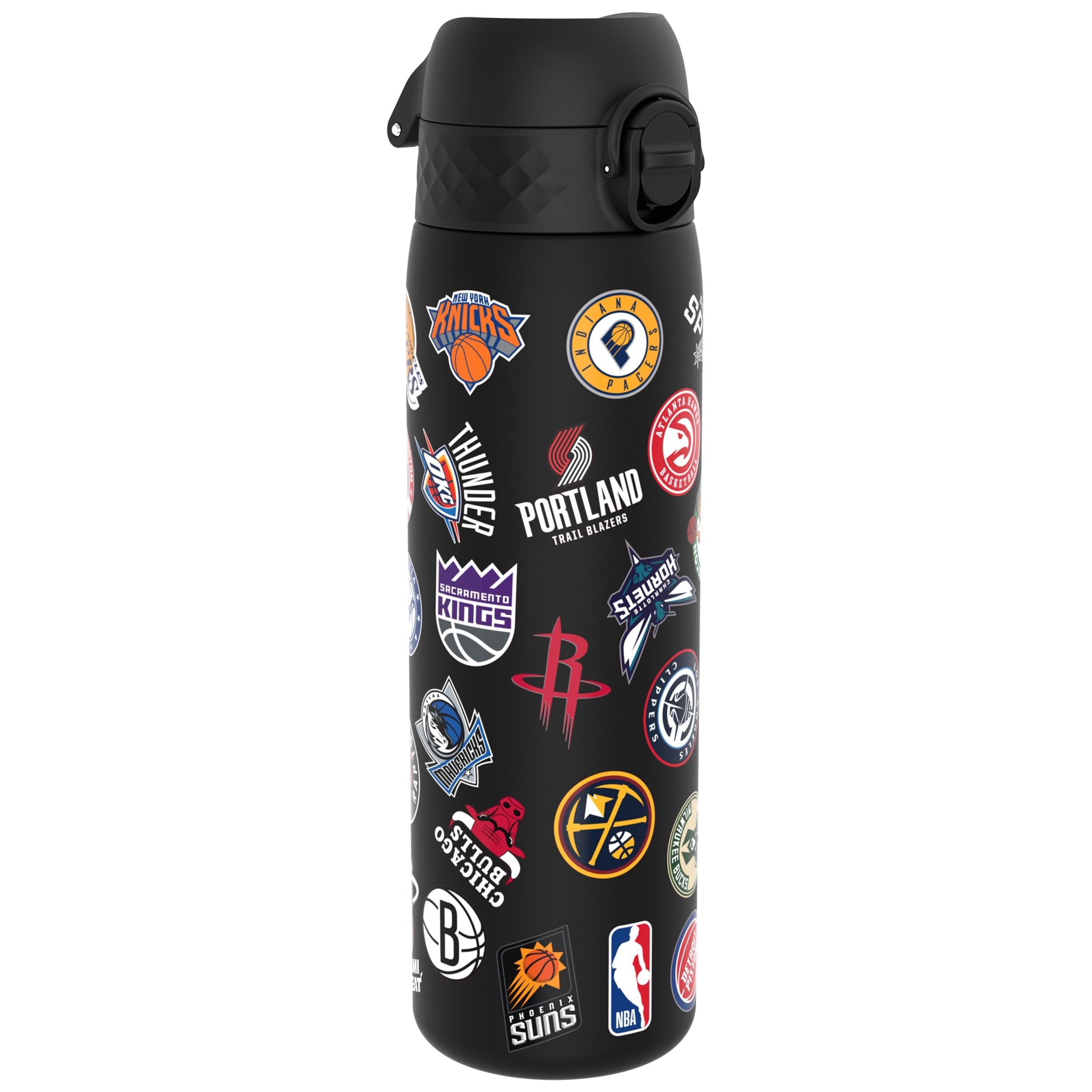 Ion8 NBA Multi Teams Water Bottle, 500 ml/18 oz, Leak Proof, Easy to Open, Secure Lock, Dishwasher Safe, BPA Free, Hygienic Flip Cover, Carry Handle, Fits Cup Holders, Easy Clean, Carbon Neutral