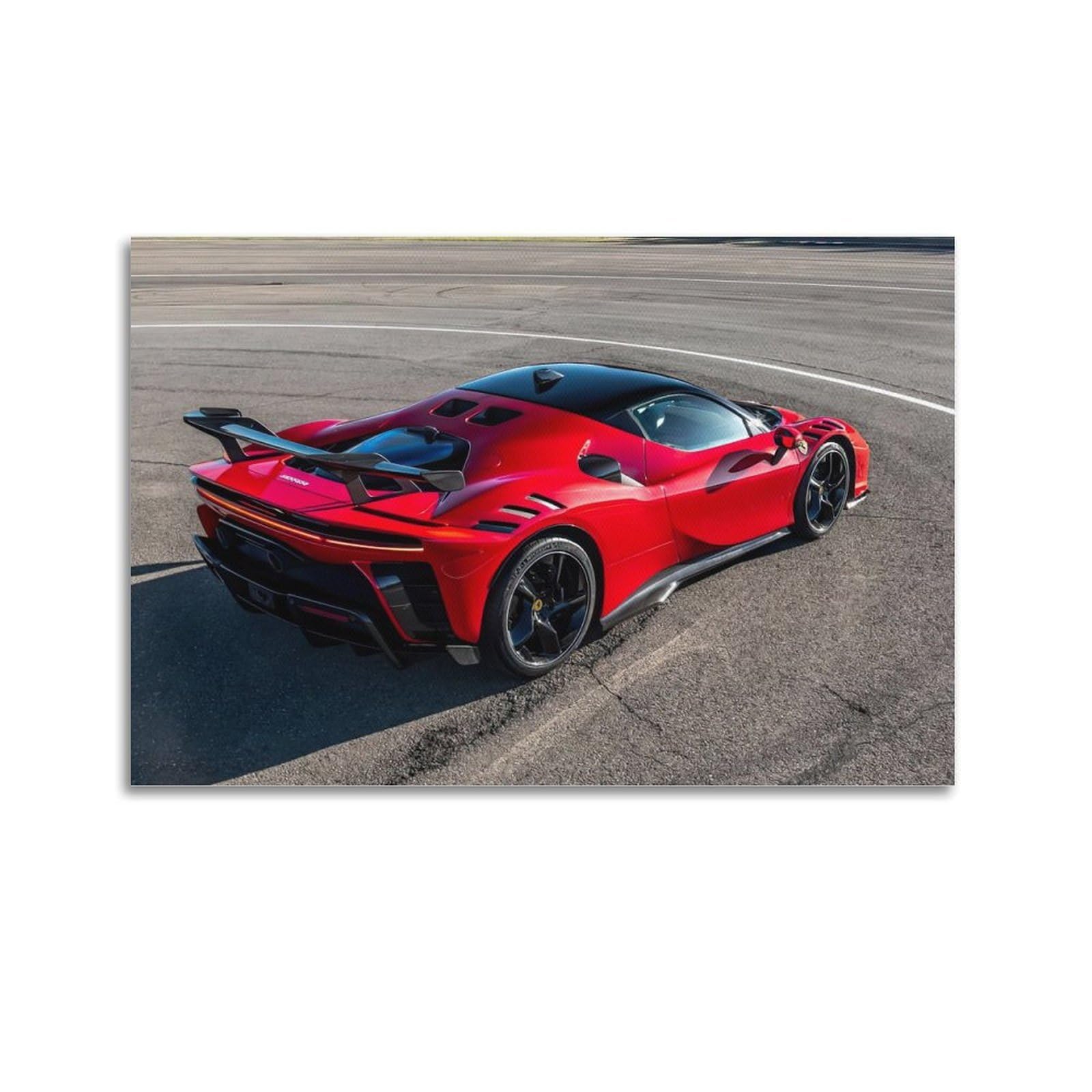 OKAHYS V8 Engine Supercar SF90 XX Stradale Poster Modern Decorative Canvas Prints - Ideal Wall Art for Family, Man Cave, Game Room, Boys & Girls Bedroom 20x30inch(50x75cm)