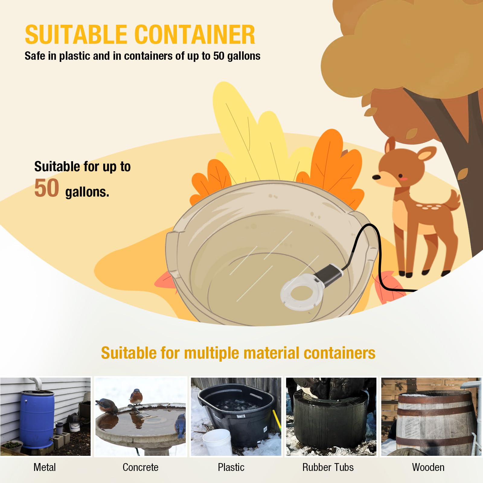 Enteiser aus Aluminiumguss, tauchfähig, 500 W, thermostatische Kontrolle, Geflügel, Vogeltränke, Enteiser für Nutztiere, Geflügel, Vögel, Kühe, Pferde, Wildtiertrinken im Winter, draußen und