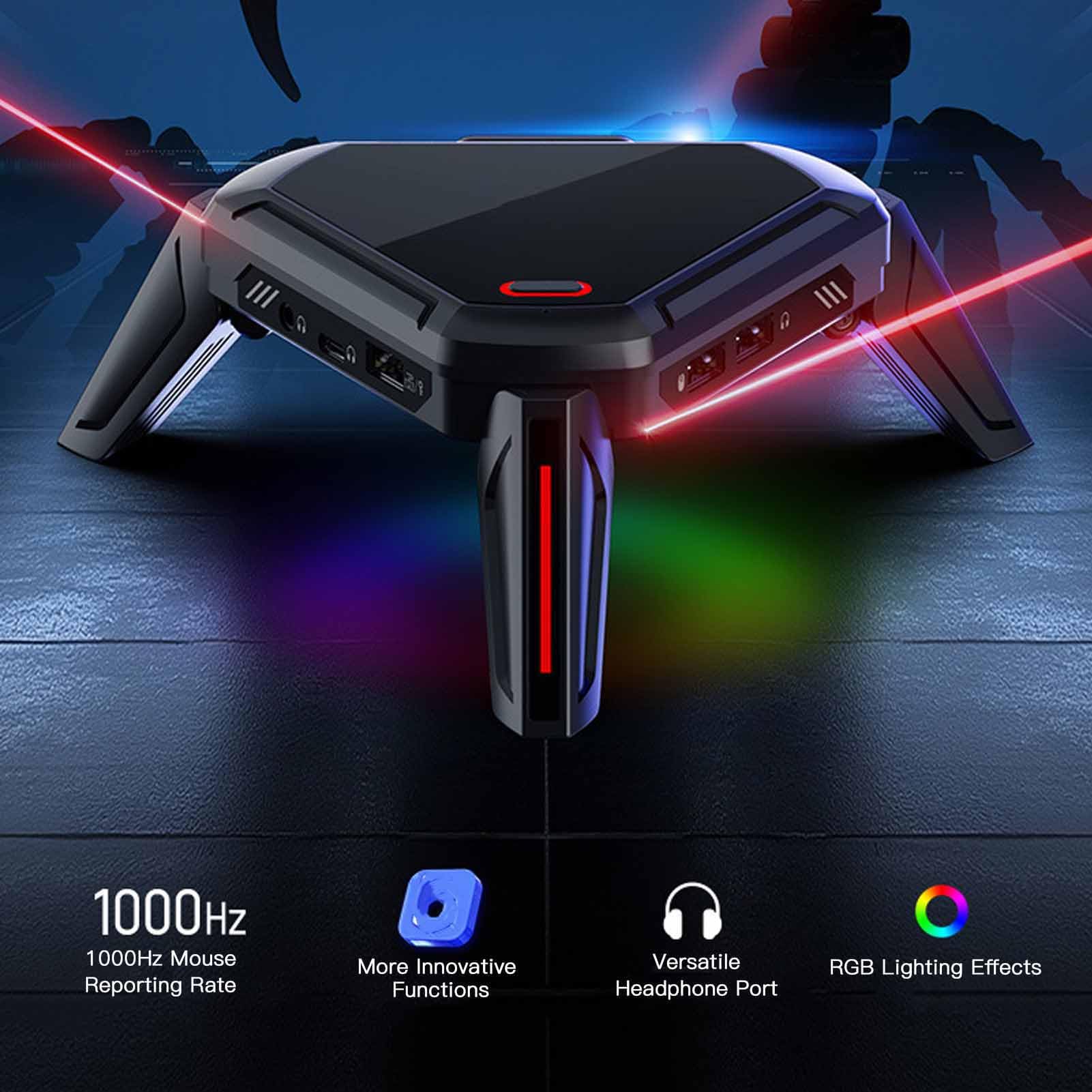 Sxhlseller Adaptador para Juegos Móviles con Conexión por Cable y Efectos de Iluminación para Juegos en Tabletas, Rendimiento Mejorado para Más de 10 Usuarios