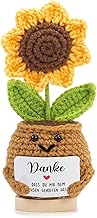 Dankeschön Geschenke, Danke DASS du Mir Beim Wachsen Geholfen Hast Glücksbringer,Handgemachter Gestrickte Sonnenblume Danke Geschenk für Lehrer Kollegen Freunde und Familie (Sunflower)