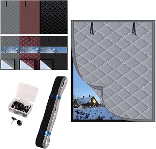 3 Layer Insulated Window Cover, 22" 30" 32" 40" 79" Window Insulation for Winter Bedroom Attic RV Garage Thermal Insulated Kit Privacy Winterize Cotton Curtains Cover(Gray,35x35in)