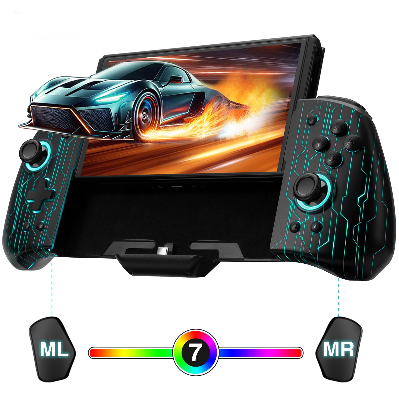 Amazon.co.jp: 「光るパターン」Switch グリップ コントローラー