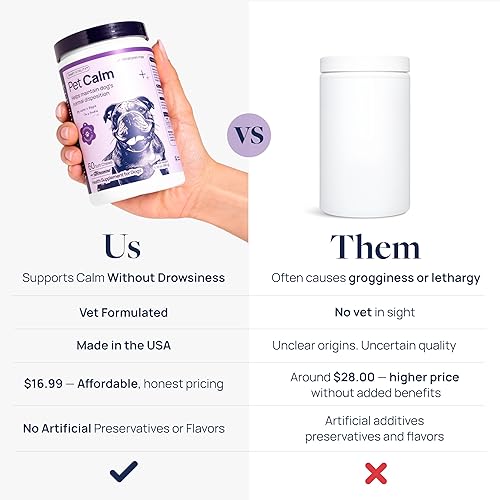 Miniatura 6 de Veterinary Formula Pet Calm 60 unidades  Masticables calmantes formulados por veterinarios para perros con L-teanina, L-triptófano para apoyo al