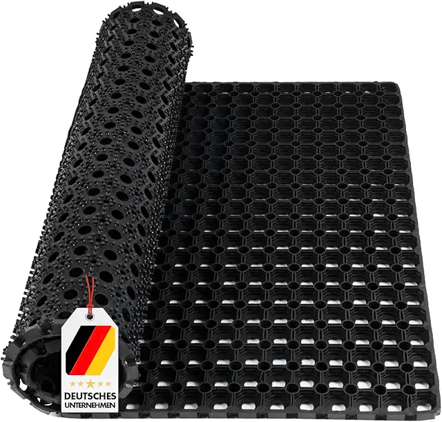 KARAT Rubber Door Mat - Durable Non-Slip Dirt Trapping Mat (40x60 cm)