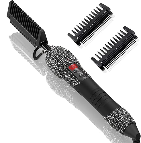 DAN Technology Pantalla LCD digital con forma de diamante, color negro, 13.1 x 2.3 pulgadas, peine caliente enchufable de 500 grados con