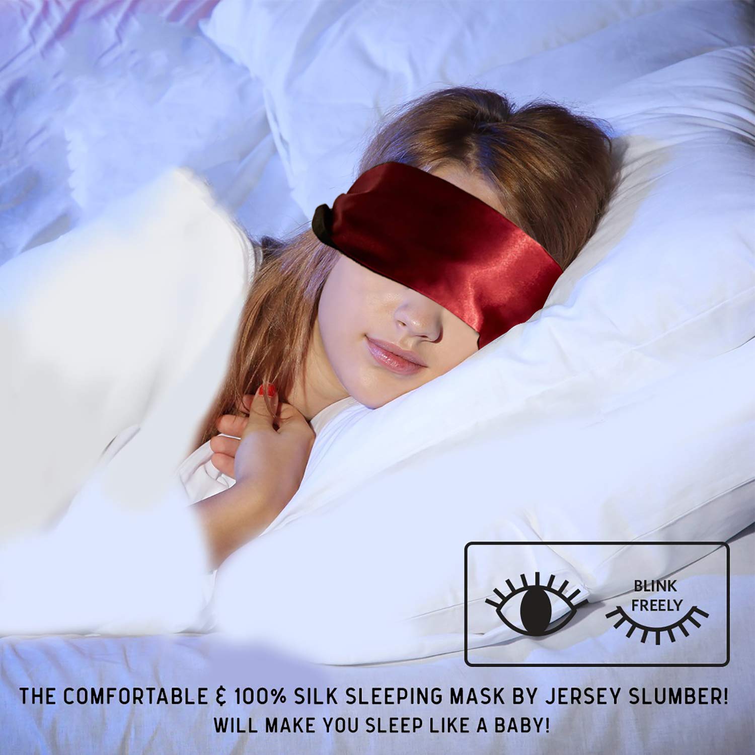 Masque De Sommeil Satin - Lot De 2, 150 Cm De Long - Noir Et Rouge - Confortable Et Bloque-lumière